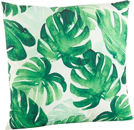 Printed Leaf Poly Filled Pillow