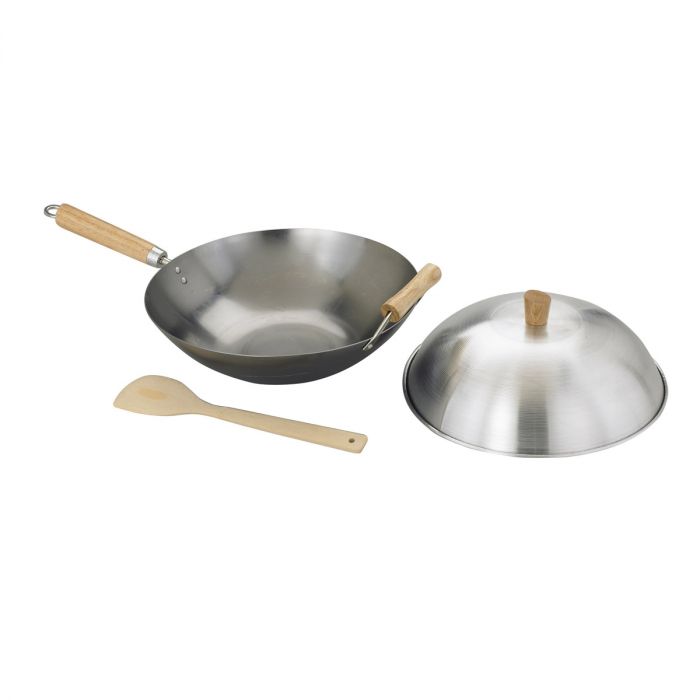 Helen's Asian Kitchen Carbon Steel Fry Pan With Lid