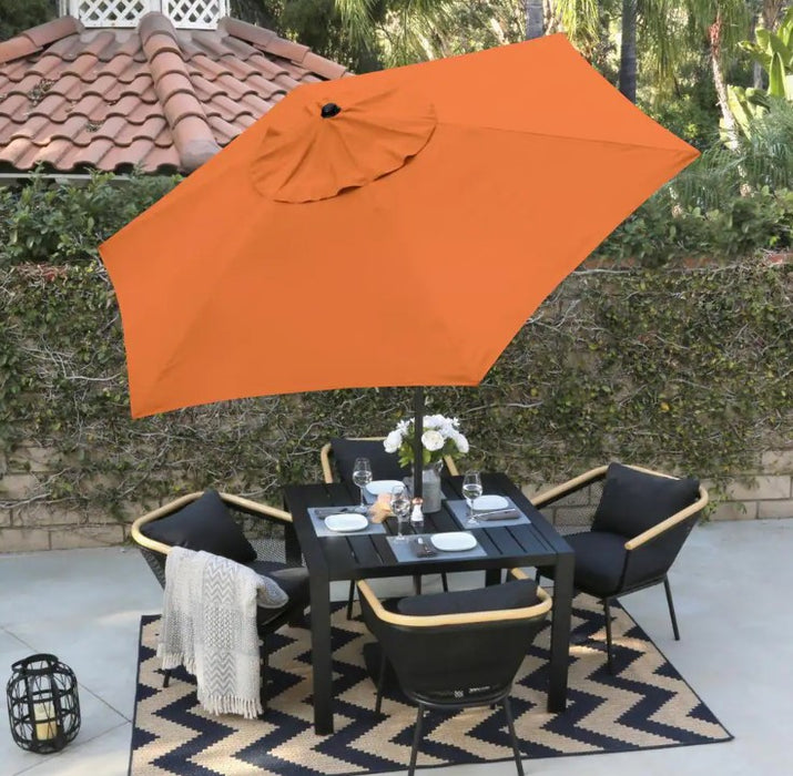 9' Steel Market Push Tilt Umbrella - Tuscan