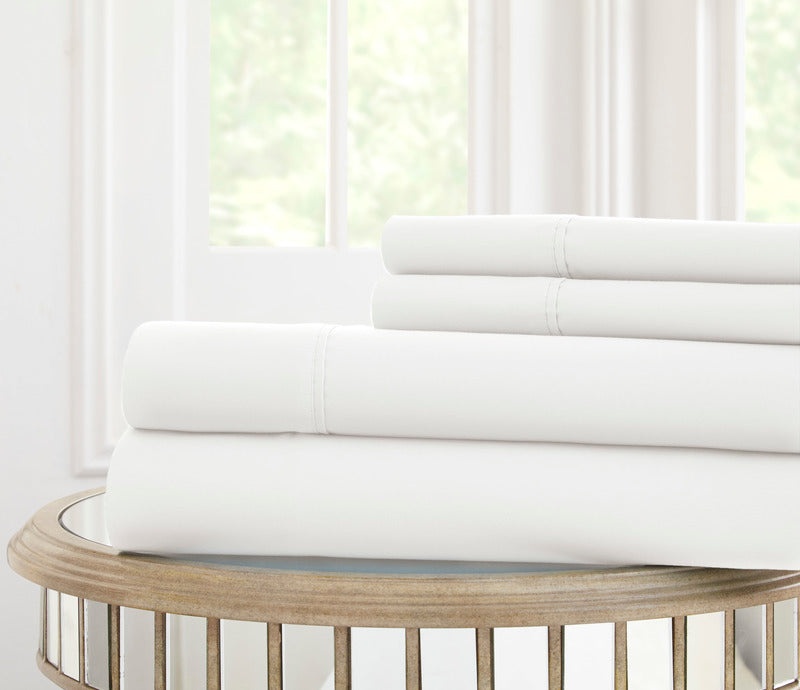 600-Thread Count Solid White Sheet Set - Full