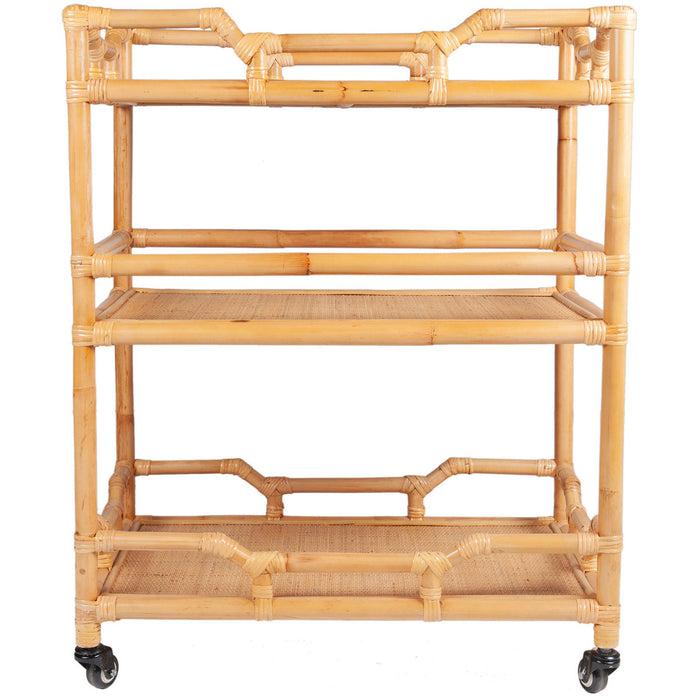 Napali Rattan Rolling Bar Cart