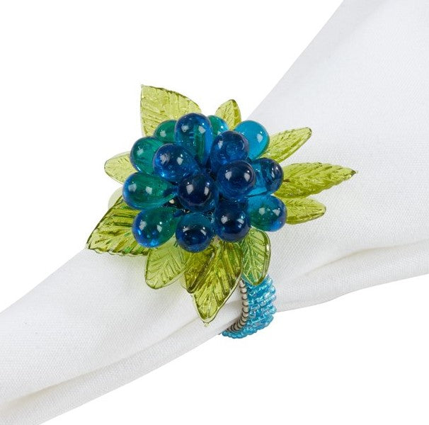 Aqua Beaded Napkin Ring