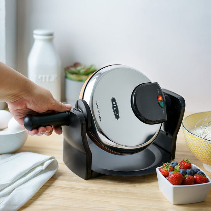 Bella rotating copper ceramic waffle maker top