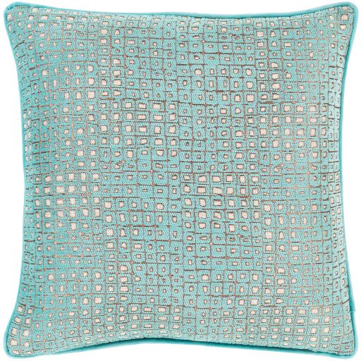 Biming Ivory Aqua Pillow