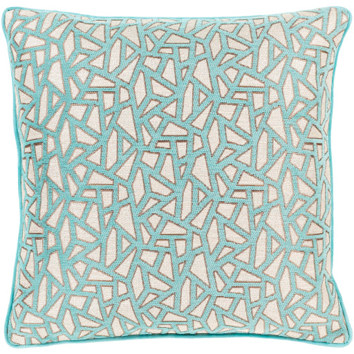 Biming Ivory Aqua Pillow