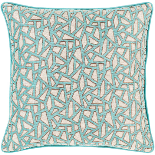 Biming Ivory Aqua Pillow
