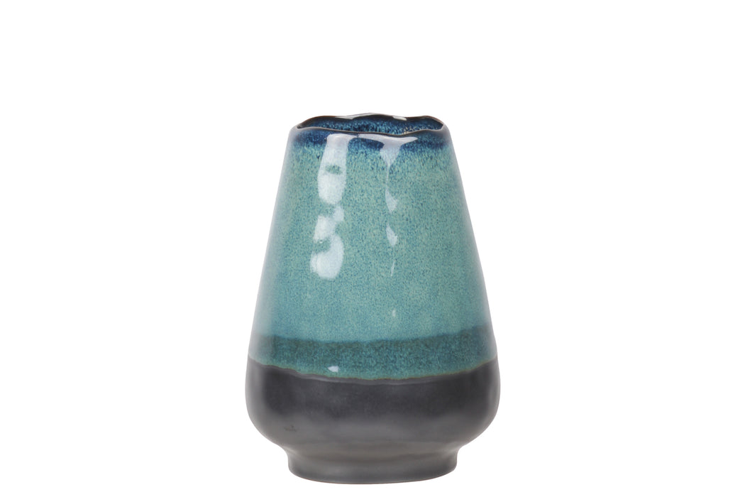 Ceramic Bellied Vase With Irregular Mouth - Small