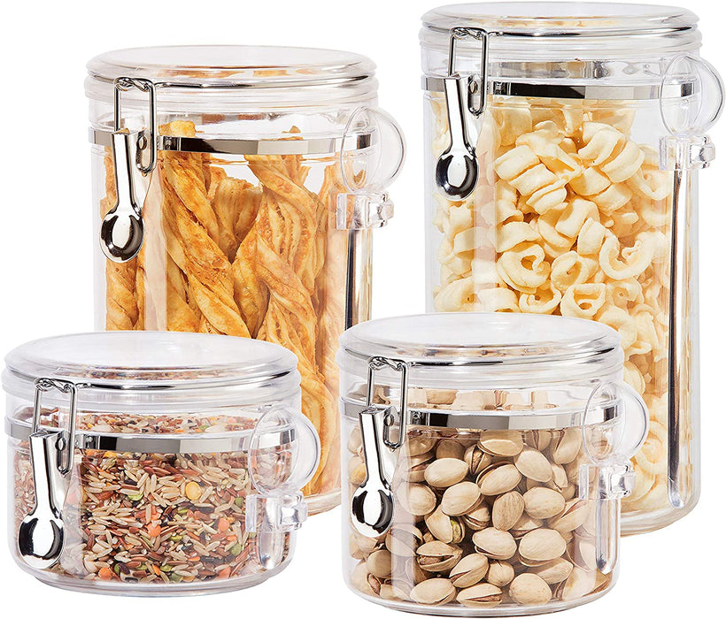 Oggi Clear Canisters With Scoops - Set Of 4