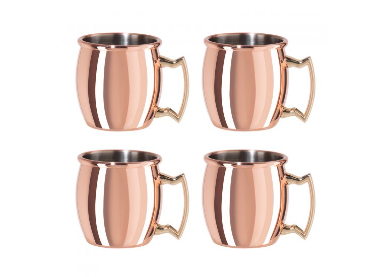 Oggi Mini Copper Moscow Mule Mugs - Set Of 4