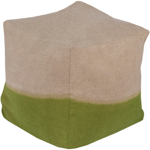 Dip Dyed Khaki Pouf