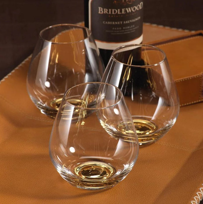 Golden Base Stemless Wine Glass