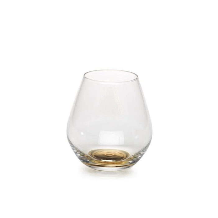 Golden Base Stemless Wine Glass