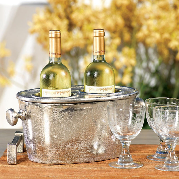 Aluminum Two Bottle Wine Holder