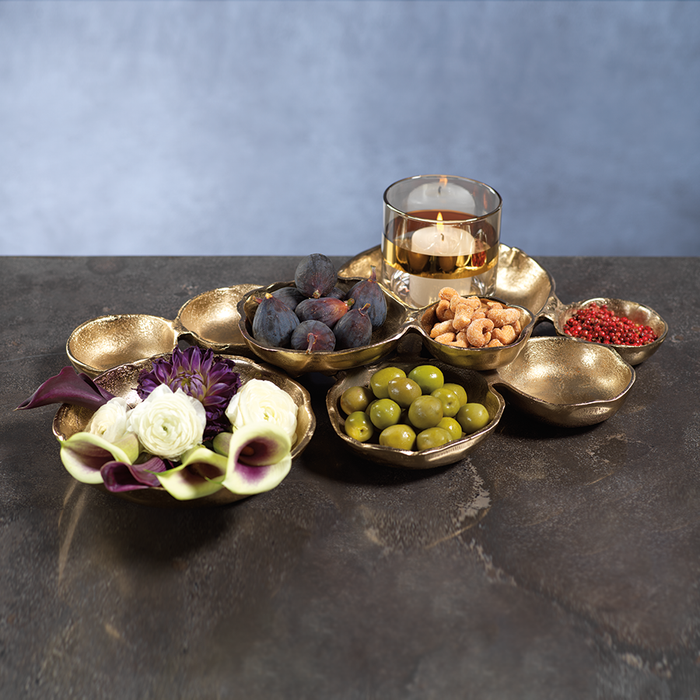 Cluster Of 9 Serving Bowls - Gold