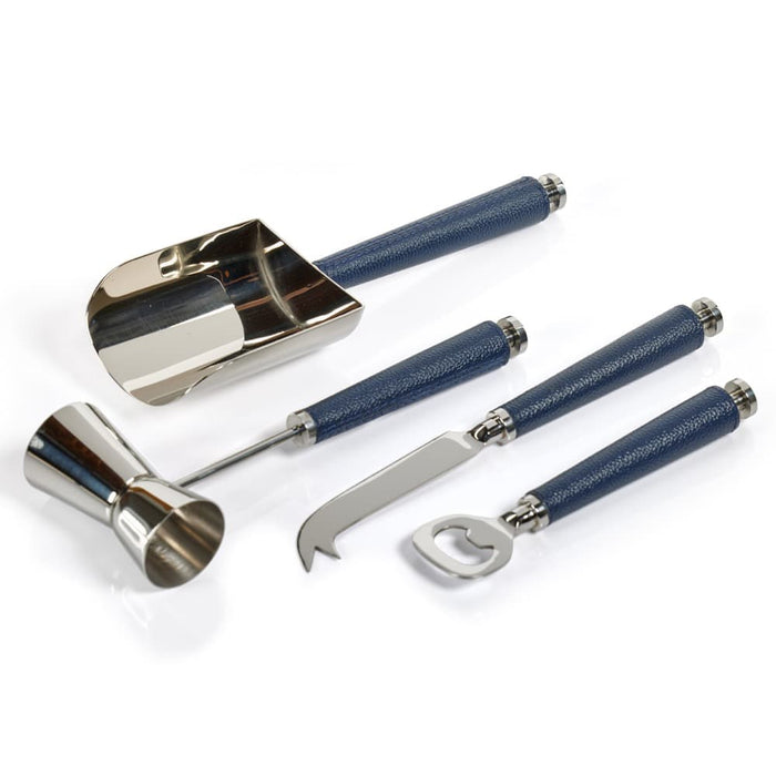 Laguna Nickel & Leather Bar Tools Set