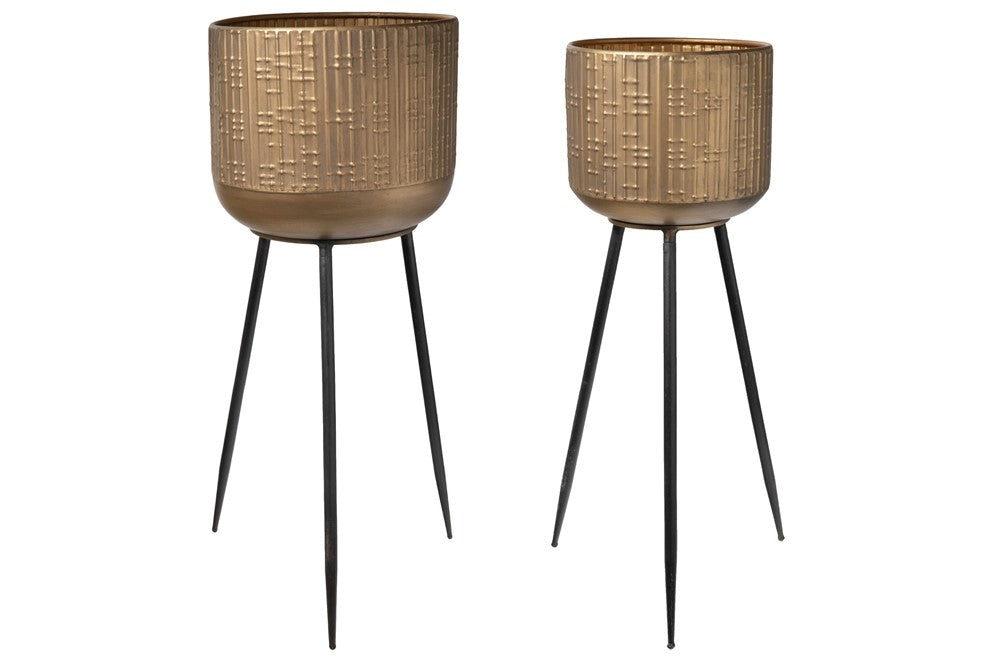 Metal Round Gold Planter
