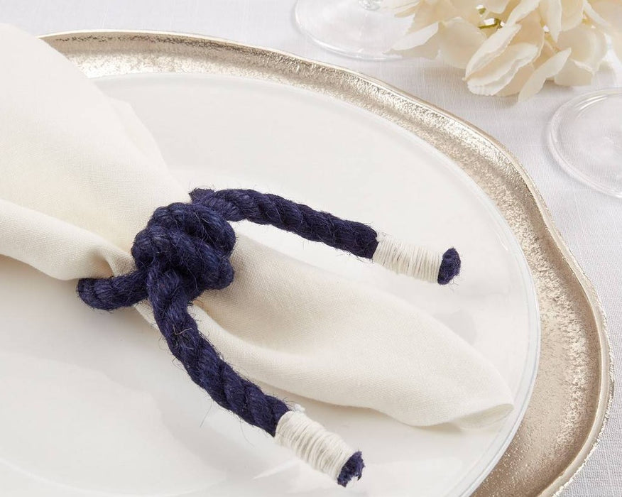 Navy Blue Knotted Rope Napkin Ring