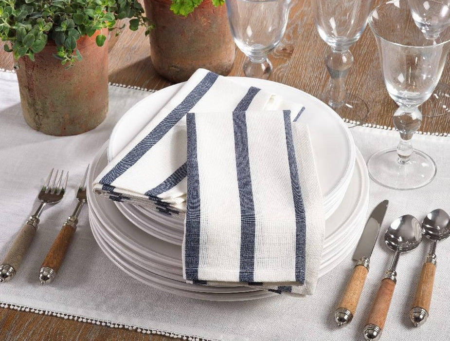 Navy Blue Striped Napkin