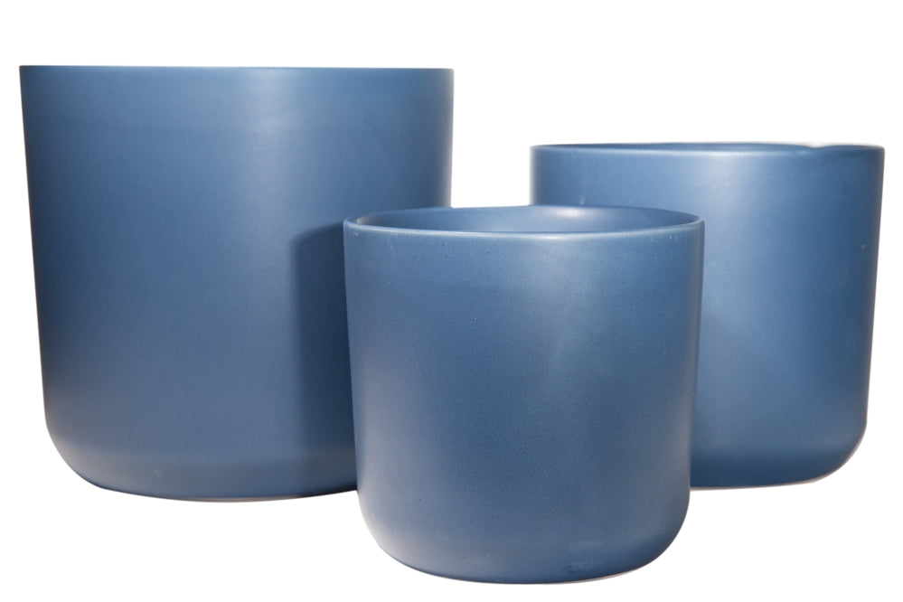 Plain Round Blue Pot