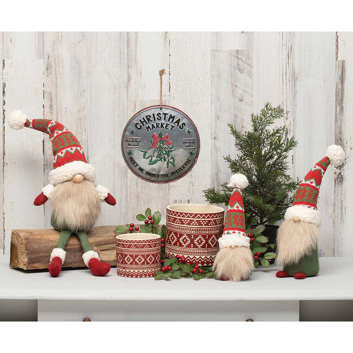 Holiday Concrete Red Pot - Small