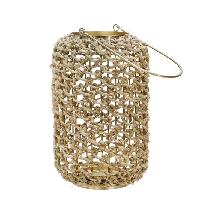 12" Rattan Hurricane Lantern