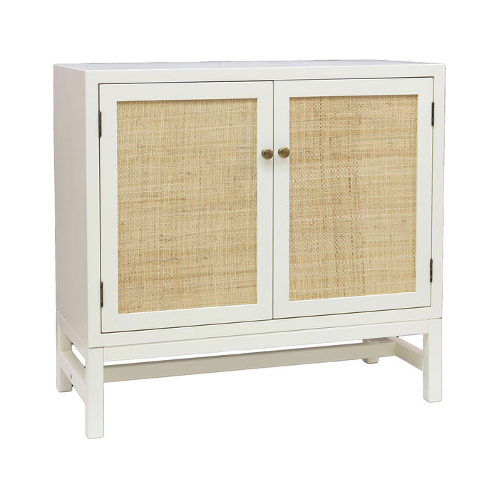 Two-Door Cabinet With Natural Raffia Panels
