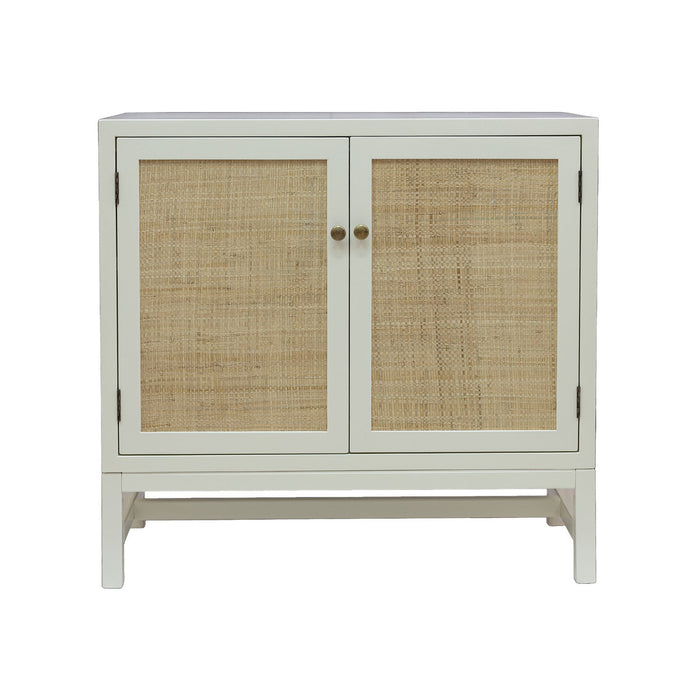 Two-Door Cabinet With Natural Raffia Panels