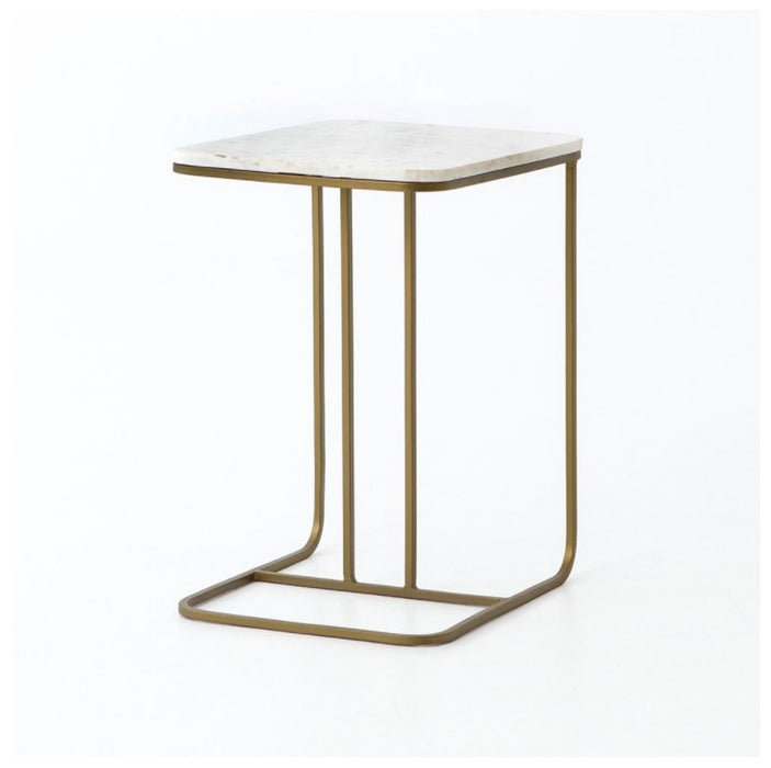 Adalley Table - Polished White Marble