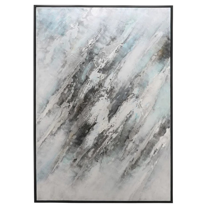 Abstract Grey On Black Canvas