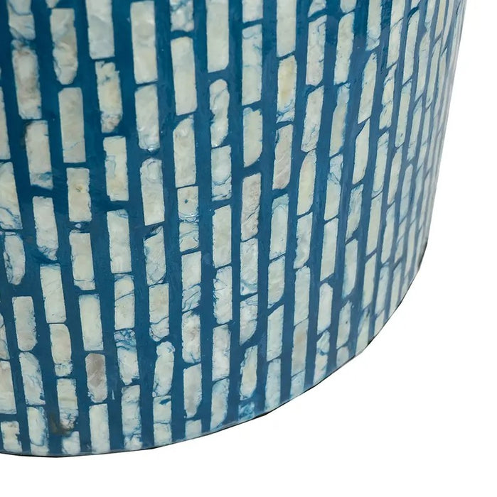 Round Pedestal Blue Stool