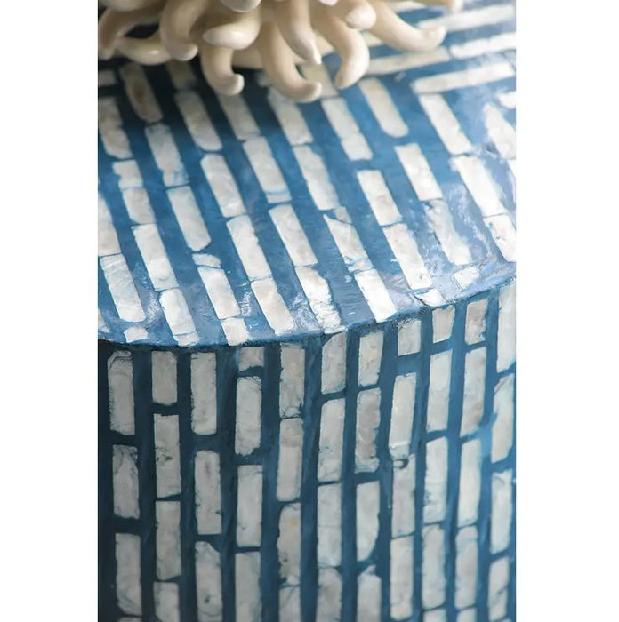 Round Pedestal Blue Stool