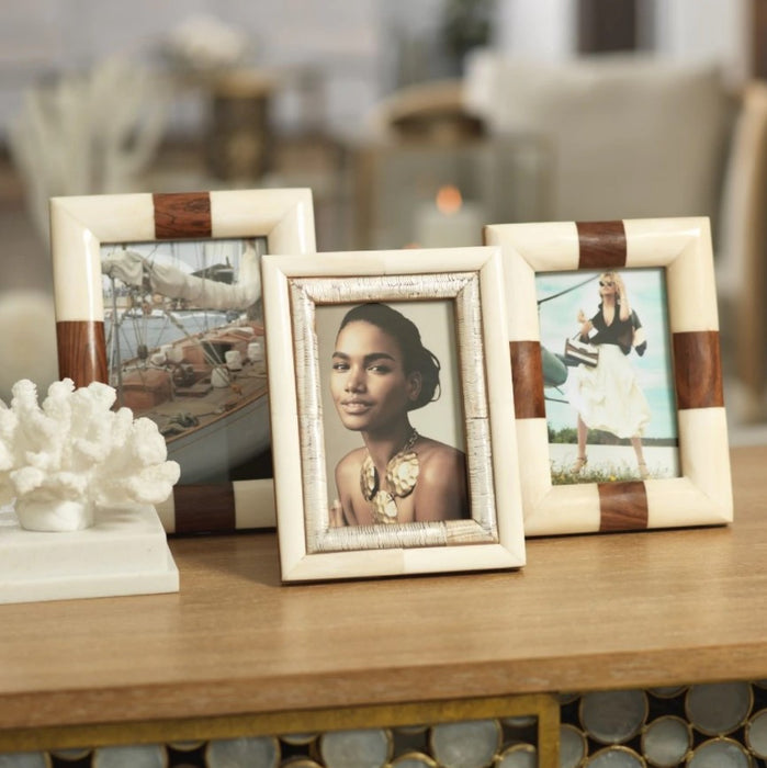 Oyster White Bone & Shagrin Horn Photo Frame