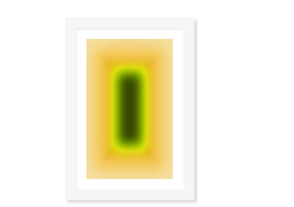 Yellow / Green Framed Acrylic Art