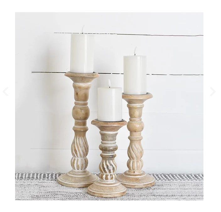 Swirl Carved Candleholder