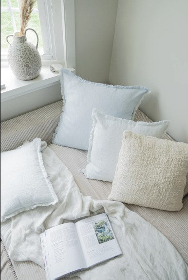 Sky Blue Crossdye Linen Pillow