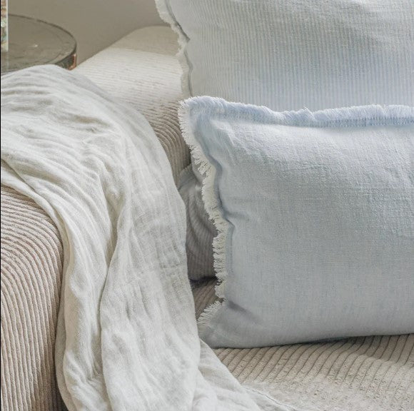 Sky Blue Crossdye Linen Pillow