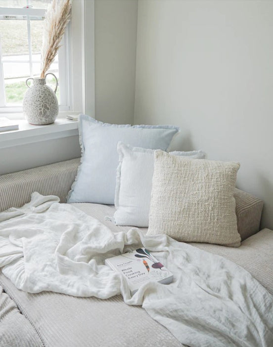 Sky Blue & White Striped Pillow