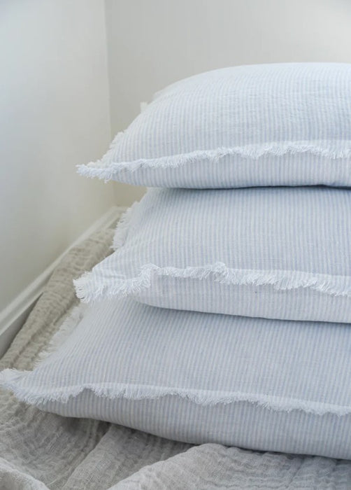 Sky Blue & White Striped Pillow