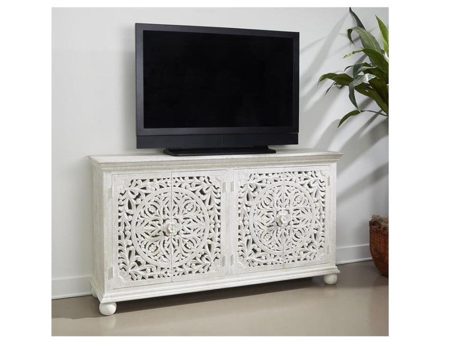 Bree Sandblast Whitewash Four-Door Credenza