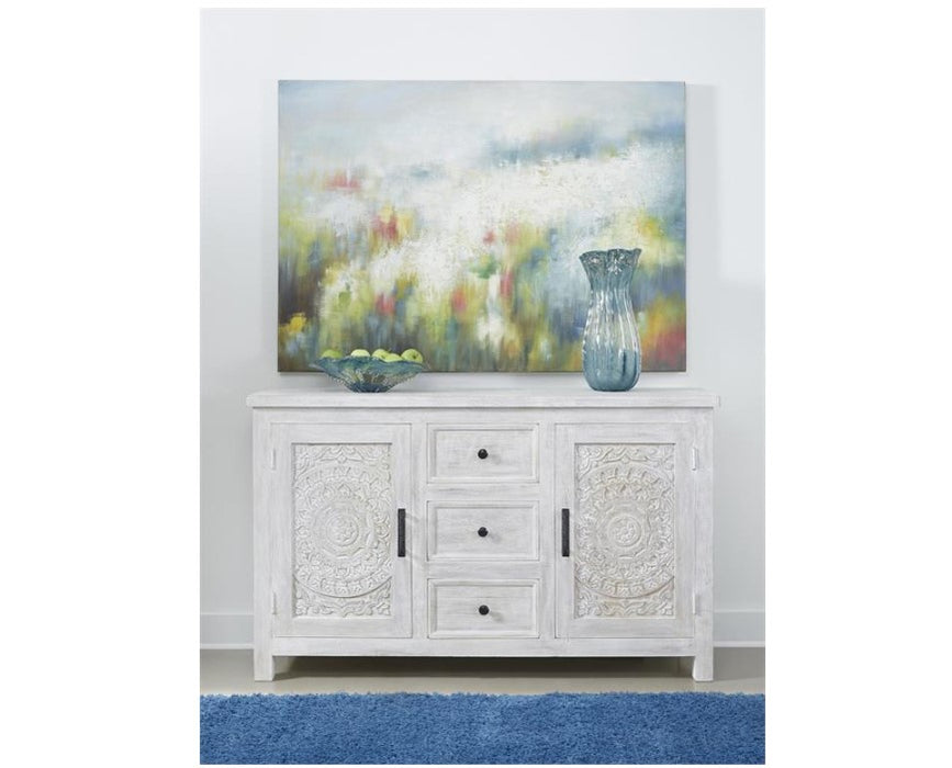 Flora Whitewash Credenza