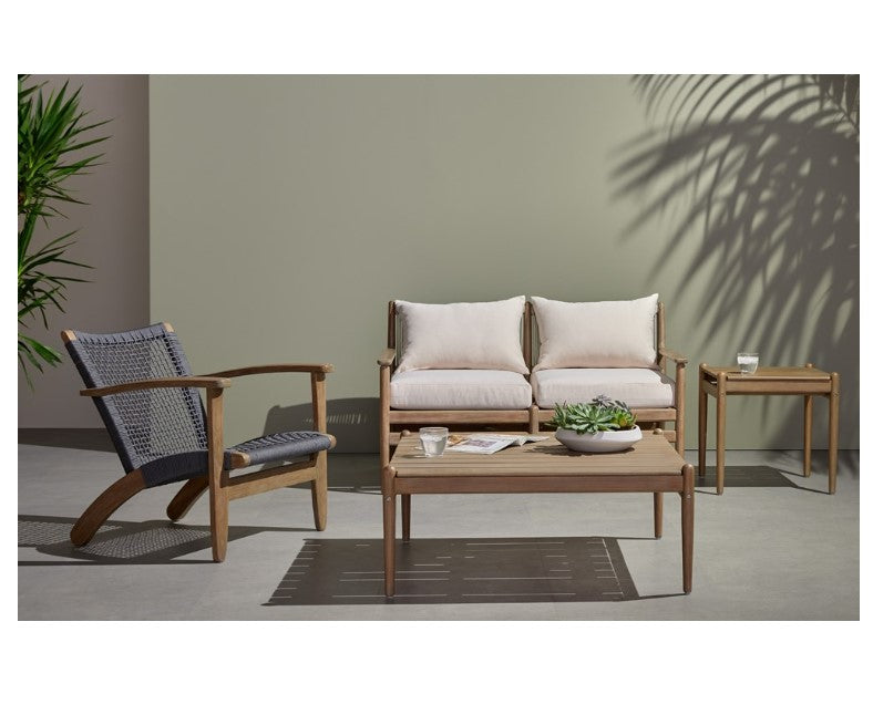 Rosen Outdoor End Table - Natural Eucalyptus