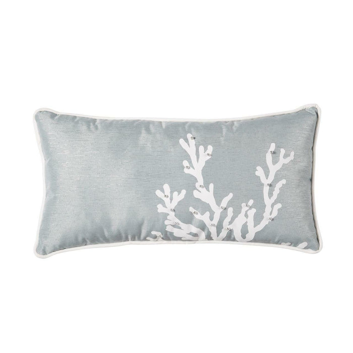 Seafoam Coral Oblong Pillow