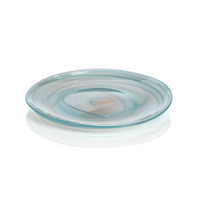 Mallorca Alabaster Glass Plate-Aqua