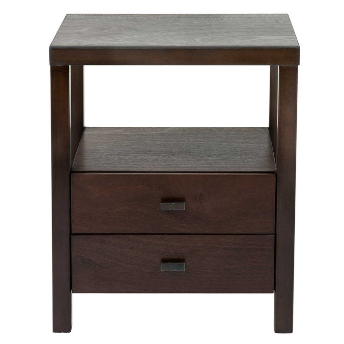 Hooper 2-Drawer Wooden Accent Side Table