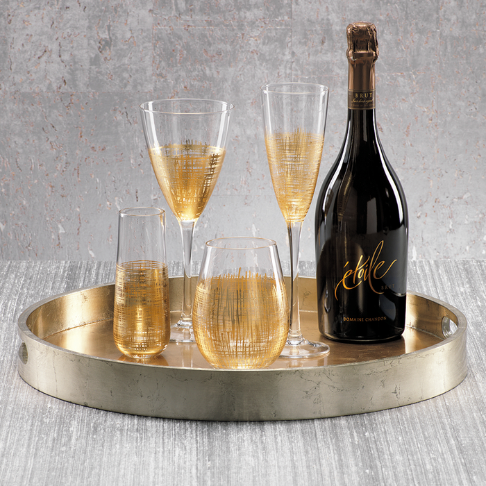 Round Antique Gold / Silver Tray