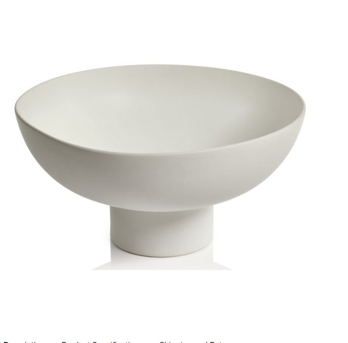 White Ceramic Footed Bowl