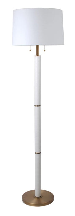 White Leather Wrapped Floor Lamp