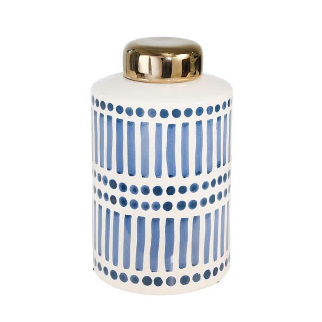 Ceramic Jar With Gold Lid