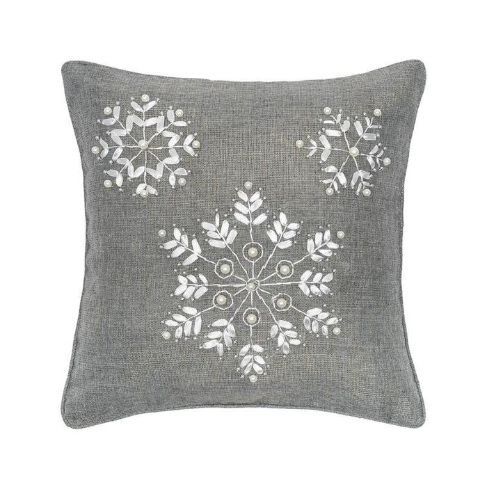 Silver Snowflake Pillow
