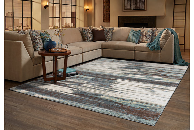 Carson Blue Multi Rug Carson 5x8 Rug — BDC Living